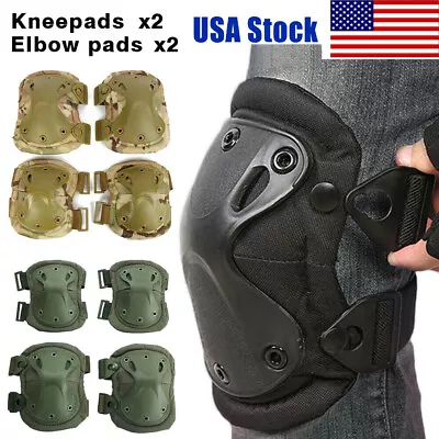 Knee & Elbow Pads Set US Army Tactical Combat Military Pads Outdoor Equipment • $14.99