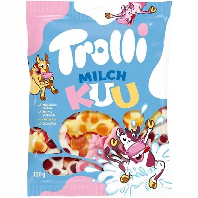 Pack Of 3 X Trolli MILKY COW Fruit Flavour Jelly Shape 3 X 150g / 15.87oz • £21.18