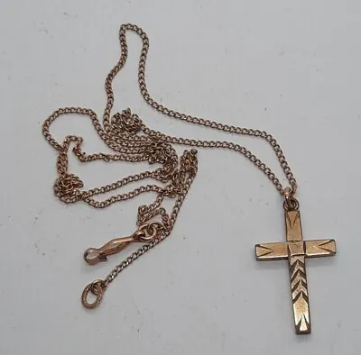 Vintage 1/20 12k GF Chain Cross Pendant Necklace • $15