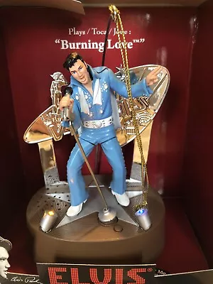 Elvis Presley Animated Musical Ornament Lights Music Burning Love Blue Jumpsuit • $18