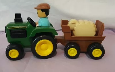 Vintage John Deere Tractor Trailer Towing Sheep 1990's Collectable Toy.  • $15.80