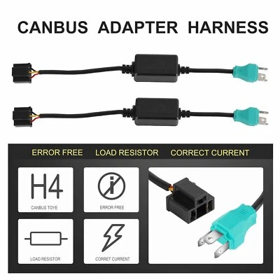 Pair H4 9003 LED Headlight Decoder Canbus Error Canceller Anti Flicker Resistor • $29.99