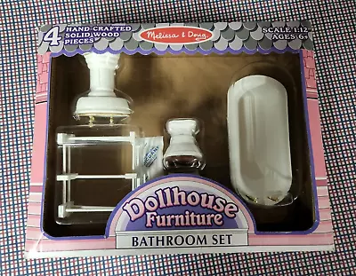 Melissa & Doug Dollhouse Furniture 1:12  Hand-Crafted Solid Wood Bathroom Set • $29.99