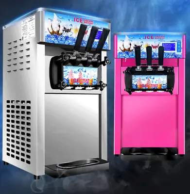Pro Commercial Soft Ice Cream Machine Summer Snack Shop Cafe 2+1 Flavors • £1349