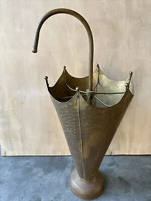 Vintage Brass Umbrella Shaped  Holder/ Stand MCM Mid Century Design 1970's 25” • $29.99