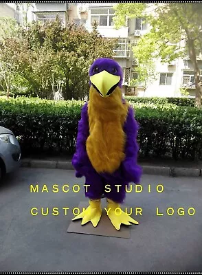 Halloween Purple Eagle Mascot Costume Hawk Falcon Dress Cartoon Carnival Theme • £280.93