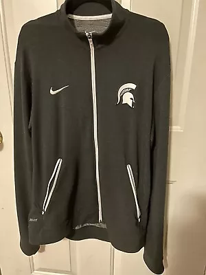 Michigan State Nike Dri-Fit Mens Large Black Full Zip Jacket • $27.95