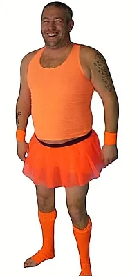 3 Pc Neon Orange Stag Party Tutu Set Funny Fancy Dress Costume • £15.95