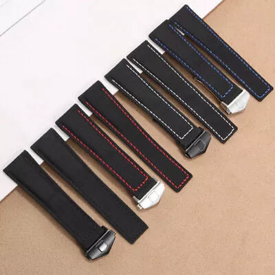 22mm Watch Band Canvas For TAG Heuer F1 Aquaracer Carrera Deployment Clasp • £26.14