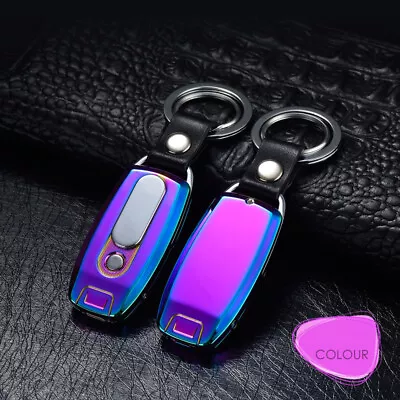 Personality Creative USB Charging Lighter Metal Windproof Belt Keychain Cigarett • $10.95