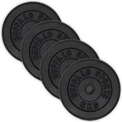 4pc Buffalo Sports 5kg 26mm Dumbell/Barbell Weight Plates Home Gym Workout Set  • $79