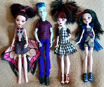 Lot Of 4 Monster High Dolls Ghoul To Bat Slo Mo Boy More NR   • $14.95