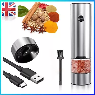 1/2Pcs Electric Salt And Pepper Grinder Set Rechargeable Salt And Pepper Mill • £16.90