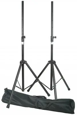 2x Heavy Duty  Black Adjustable Tripod PA Speaker Stands DJ Transport Carry Bag  • £74.95