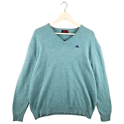 Vintage Robe Di Kappa Mens Light Blue Wool V Neck Jumper Sweater 2XL XXL • £25