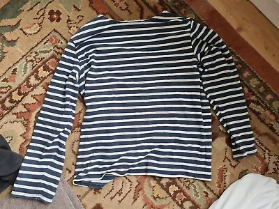 Saint James Breton Stripe Navy Blue M Medium 38 Long Sleeve T-shirt Top • £35