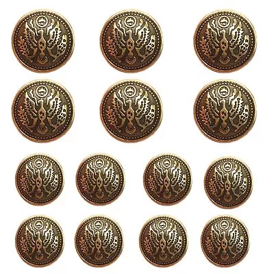 14Pcs Antique Gold Blazer Buttons For Men'S Suits Blazers Sport Coats 20Mm 15M • $17.99