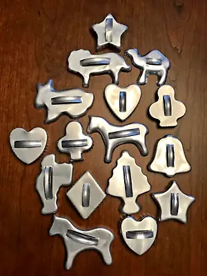 $16.95 • Buy Lot Of 16 Vintage Aluminum Cookie Cutters Animals Christmas Cards Santa MCM