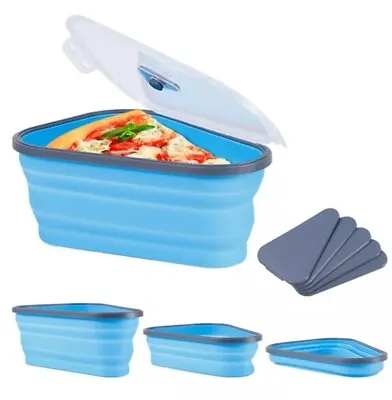 Ultimate Pizza Storage Container Reusable Foldable Portable Microwavable! Blue • $6.98