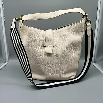 J Crew  Signet  Hobo Bag  In Italian  Leather Fresh  Cream H3879 • $49.99