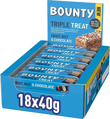 £17.49 • Buy Bounty Triple Treat Fruit & Nut Chocolate Bars, Healthy Snacks, Bulk Chocolate,