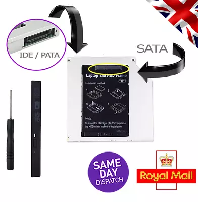 £9.95 • Buy DVD/CD-ROM Bay 12.7mm 2nd HDD Convertor Caddy For IDE To SATA 2.5  SSD | HDD
