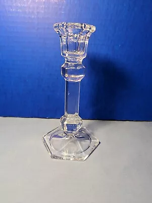 Vintage Crystal Candle Holder Candle Stick  7  Tall Heavy Nice U499 • $13.79