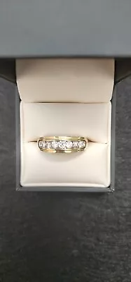 7/8Ct TW SI 1 QUALITY I/J COLOR MENS DIAMOND WEDDING BAND 14K YELLOW GOLD • $1000