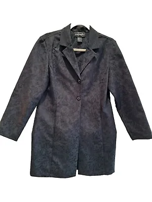 Vintage Ladies Black Jacquard Evening Coat Size 10 Unlined By Requirements... • $35