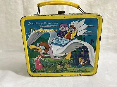 Disney The Rescuers Vintage Metal Lunchbox And Plastic Thermos 1977 • $22.50