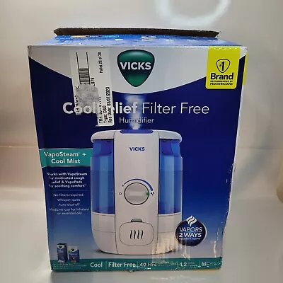 Vicks 1.2 Gallon Cool Relief Filter Free Humidifier VUL600 Blue • $24.99