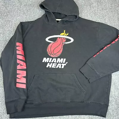 Miami Heat Men's Hoodie 3XL NBA Black Logo Spell Out Pullover Basketball Regular • $13