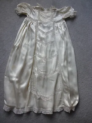 £15 • Buy Vintage Ivory Satin Baby Christening Gown 18  Chest