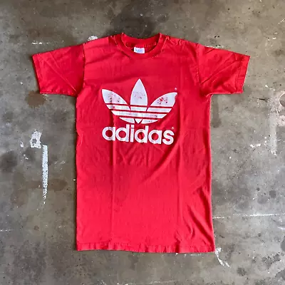 70s - 80s VINTAGE ADIDAS TREFOIL T-SHIRT MEN SZ M SOFT THIN DISTRESSED NIKE • $70