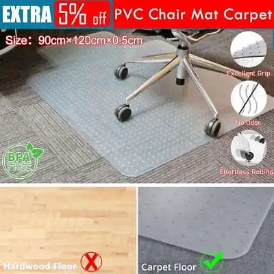 $25.99 • Buy Chair Mat Carpet Hard Floor Protectors Home Office Room Computer Work PVC Mats