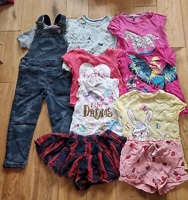 2-3 Year Old Girls Spring Clothes Bundle M&S Joules H&M NEXT F&F Tops Dungaree  • £0.99