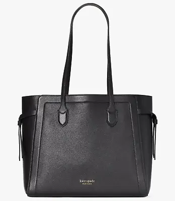 Kate Spade Knott Large Tote Black Leather Bag Purse PXR00451 NWT $298 Retail FS • $254.75