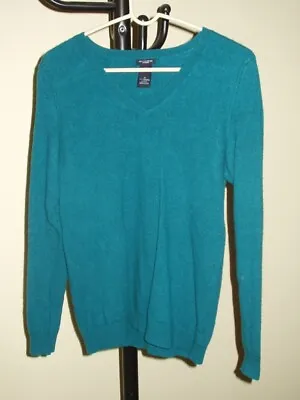 Magaschoni Teal Blue 100% Cashmere Sweater | Size Medium • $21.90
