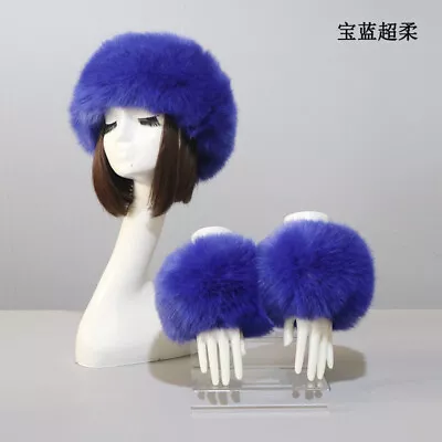 Two-Piece Autumn And Winter Warm Hat Cuff Imitation Fur Empty Top Hat Fox Fur • £25.08