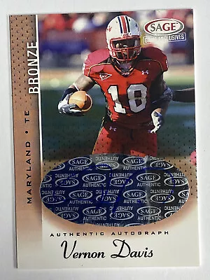 2006 Sage Bronze Vernon Davis Auto #A-05 • $5