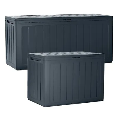 Large Outdoor Storage Box Garden Patio Plastic Chest Lid Container Multibox • £34.99