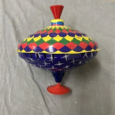 Vintage LBZ Automatic CHORAL-TOP Metal Spinning Top Toy Rainbow Colors Spins FS • $30