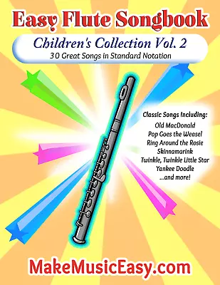 Flute Sheet Music PDF Songbook - Children's Collection Vol. 2 • $3.95