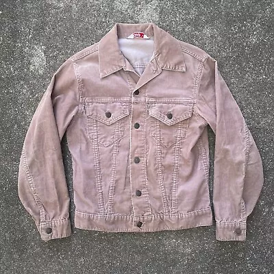 Vintage 1970s Levis Brown Corduroy Trucker Jacket Size 34 XS-S Distressed • $55