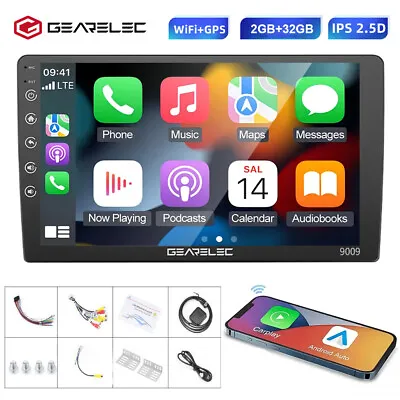 9'' Touchscreen Double 2DIN Car Radio Stereo Apple Carplay Android Auto GPS Navi • £49.99