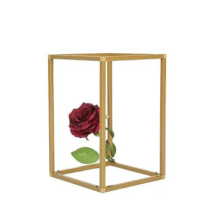 2 MATTE GOLD 12  Tall Geometric Metal Stands Flower Vase Holders Centerpieces • $20.33