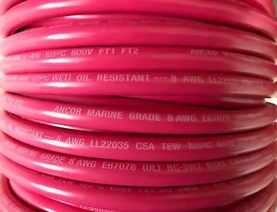 Battery Cable Wire 639 111510 Ancor 8 Gauge 20 Feet Red Tinned Marine Boat Wire  • $43.95