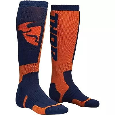 Thor Tall MX Socks Traditional Navy/Orange Men's Size 10-13 # 3431-0378 • $11.21