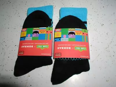 2 PAIR Bombas Sesame Street Elmo Oscar Medium Black & Blue Socks NEW • $16.95