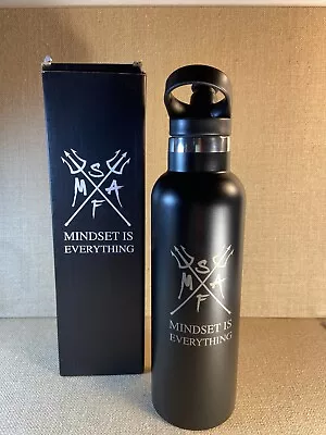 MASF Supplements Vacuum Insulated Water Bottle 25oz Stainless Black Silver • $26